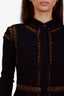 Iro Black Wool Silk Eyelet 'Yumi' Blouse Size 36