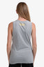 Dolce & Gabbana Grey Cotton Sleeveless Logo Tank Top Size 40