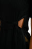 3.1 Phillip Lim Black Ribbed Scallop Neck Short Sleeve Side Tie Top Size XS