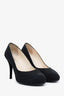 Pre-loved Chanel™ Black Beaded CC Cap Toe Heels Size 40