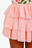 Love Shack Fancy Pink Tiered Tulle Mini Skirt Size 0