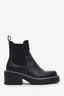 Louis Vuitton Black Leather Monogram Chelsea Boots Size 36.5