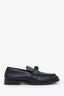 Bottega Veneta Black Leather Intrecciato Weave Loafers Size 39