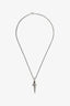 David Yurman Sterling Silver, 18K Yellow Gold, Black Diamonds 'Waves Dagger Amulet' Necklace