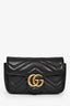 Gucci Black Chevron Leather Super Mini Marmont Crossbody