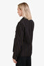 Saint Laurent 2020 Navy/Yellow Pinstriped Double Breasted Blazer Size 48