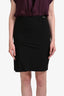 Galliano Black Pleated Detail Midi Skirt Size 38
