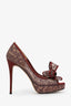 Valentino Red Satin Lace and Bow Heels Size 36