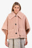 Max Mara Blush Alpaca Wool Silk Cape Wrap Poncho Size M/L