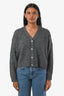Maje Grey Wool Blend Sequins Argyle Cardigan Size 0