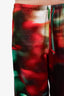 Dries Van Noten Black/Red/Green Printed Cotton Pants Size 36