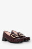 Roger Vivier Burgundy Square Toe Buckle Loafers Size 38