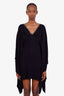 Roberto Cavalli Black Cape Beaded Neckline Dress Size 38