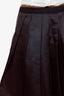 Jil Sander Navy Silk Pleated Mini Skirt Size 34