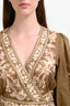 Zimmermann Olive Green Floral Printed Long Sleeves Maxi Wrap Dress Size 2 with Belt