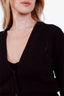 Saint Laurent Black Cashmere Sequin Logo Cardigan Size XS