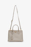 Prada Taupe Saffiano Leather Medium Double Zip Galleria Tote with Strap