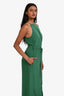 Tibi Green Silk Sleeveless Ruffle Jumpsuit Size 2
