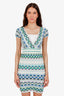 M Missoni Blue/Green Multicolour Mini Dress Size US 0