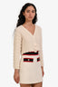 Theory Cream Wool Cashmere Blend Knit Cropped Cardigan Size M