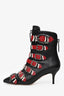 Gucci Black Leather Dionysus Accent Leather Ankle Boots Size 36.5