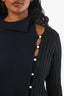 Pull à col roulé Jacquemus en laine bleu marine/noir, taille 36