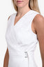 Theory White Sleeveless A-Line Wrap Dress Size 4