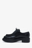 Prada Black Leather Lace Up Loafer Size 39.5