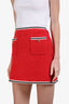 Miu Miu 2021 Red Boucle Mini Skirt Gold Buttons Size 42