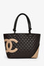 Pre-loved Chanel™ 2004 Chocolate/Tan Leather Cambon Ligne CC Tote