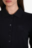 Burberry Black Cotton Embroidered Logo Long Sleeve Polo Shirt Size M