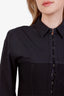 Dion Lee Black Cotton Knit Poplin Hook & Eye Mini Dress Size 4