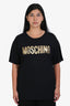 Moschino Black Metallic Logo T-Shirt Size 40
