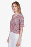 Grain Sasso Pink/Orange Multicolour Chevron Print Knit Top Size 40