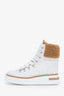 Hermès White Calfskin Woolskin Flocon Ankle Boots Size 39