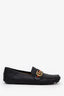 Gucci Black Leather Web Driving Loafers Size 9 Men's