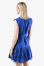 Derek Lam 10 Crosby Blue Cotton Embroidered Belted Sleeveless Mini Dress Size 2