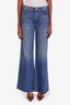 Mother Blue Denim Wide Leg Frayed Jeans Size 29