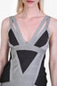 Herve Leger Charcoal/Silver Sleeveless Bandage Dress Size S