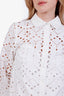 Veronica Beard White Cotton Eyelet Sumatra Button Down Mini Dress Size 2