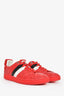 Louis Vuitton Red Leather Low Profile Sneakers Size 6 Men's