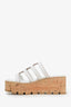 Hermès White Leather Cork Platform Isabella 30 Sandal Size 37