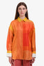 Partow Yellow/Orange Silk 'Hugo' Long Sleeve Top Size 0