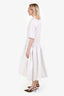 Jil Sander White Cotton Poplin Collared Button Midi Dress Size 36