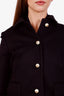 Gucci Black Wool Pearl Button Up Peacoat Size 36
