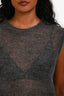 Philosophy di Alberta Ferretti Grey Mohair Sleeveless Top Size S