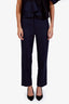 Gucci Navy Wool GG Logo Straight Leg Pants Size 38