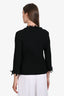 Pre-loved Chanel™ 2006 Black Silk Blend Ribbed Bow Cardigan Size 42