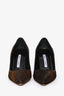 Manolo Blahnik Brown/Black Pony Hair Patent Leather Trim Pumps Size 36