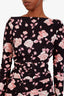 Alessandra Rich Navy/Pink Floral Print Ruched Maxi Dress Estimated Size S